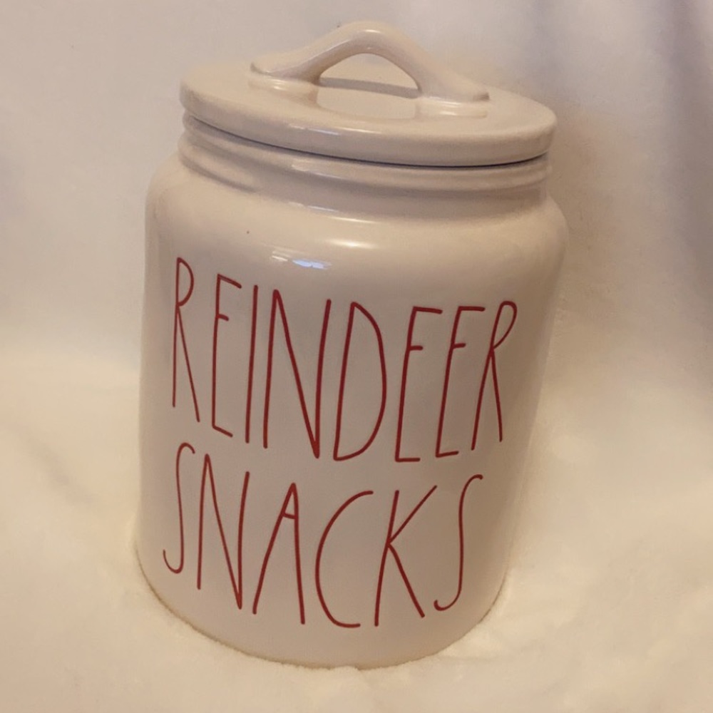 Rae Dunn Reindeer Snacks Canister